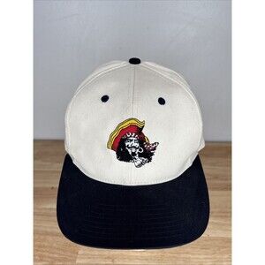 Vintage Captain Morgan Snapback Hat 90s Promo Pirate Logo Cream Navy Taiwan